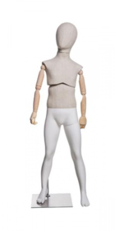 Детский абстрактный шарнирный манекен \ MSK-KID-1, Светлый лен