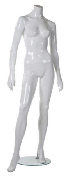 Женский манекен без головы \ Smart-H-30, Белый глянцевый