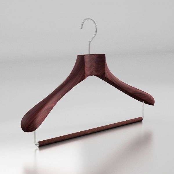 Вешалка-плечики из натурального бука с перекладиной \ HGB52