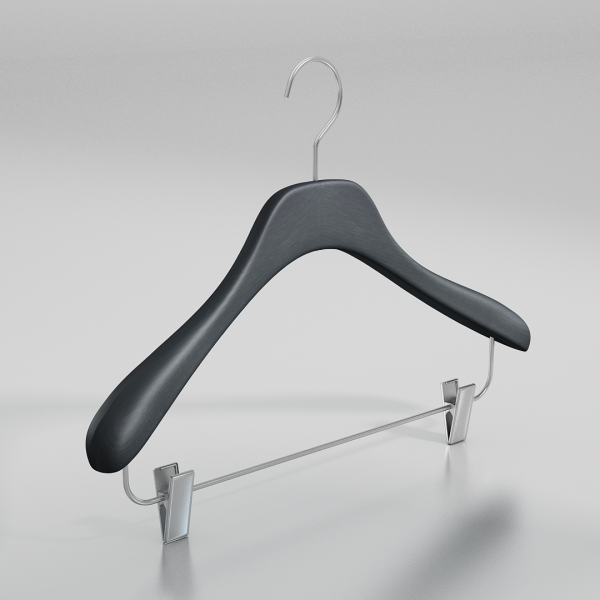 Вешалка-плечики из натурального бука с клипсами \ GL53