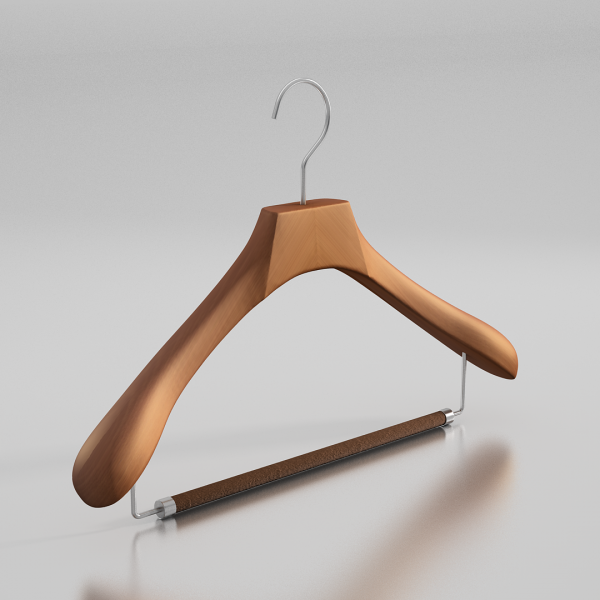 Вешалка-плечики из натурального бука с перекладиной \ MN52