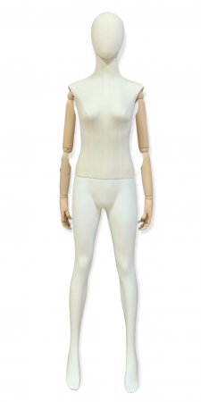 Женский манекен, обтянутый тканью, с деревянными руками \ VNG-03F