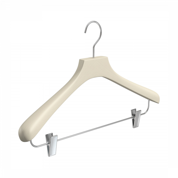 Вешалка-плечики из натурального бука с клипсами \ STB53