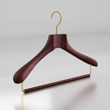 Вешалка-плечики из натурального бука с перекладиной \ HGB52