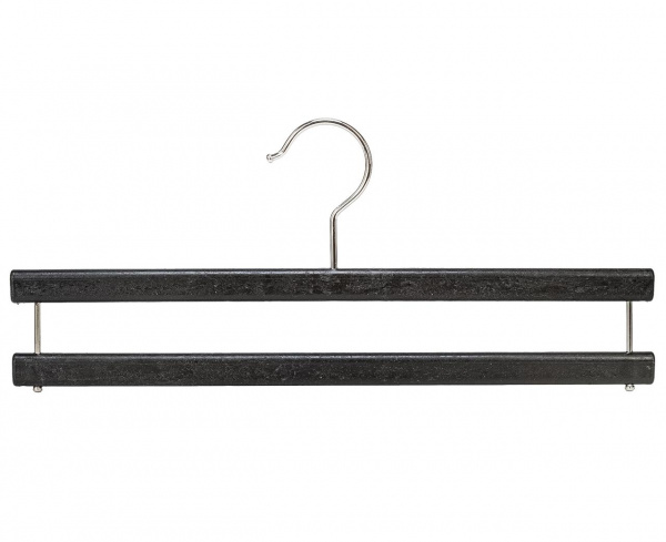 Вешалка-плечики с перекладиной для брюк \ ECO-RCA, Антрацит, покрытие - нет, логотип - 1 цвет