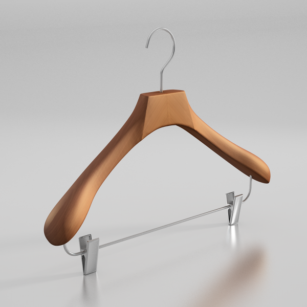 Вешалка-плечики из натурального бука с клипсами \ MN53