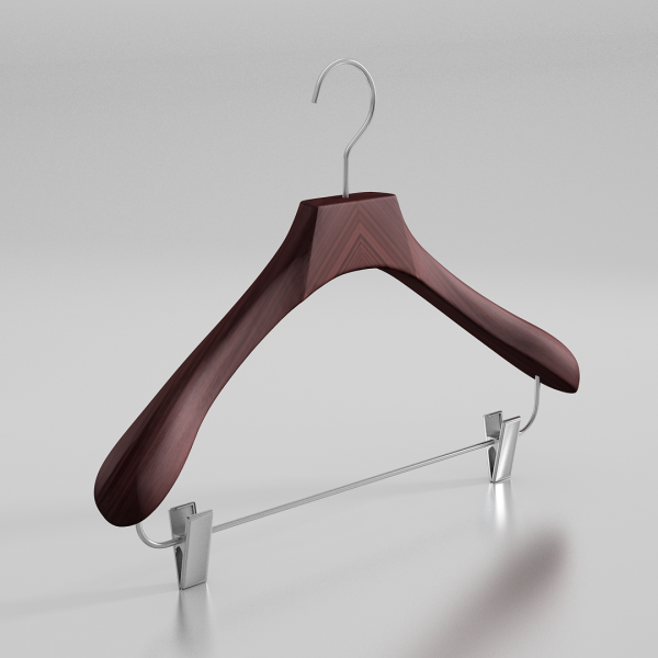 Вешалка-плечики из натурального бука с клипсами \ MN53