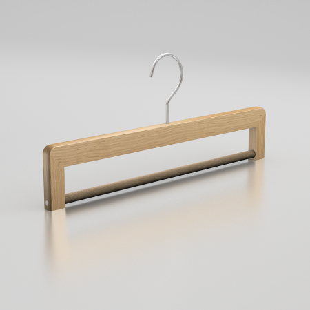 Вешалка-плечики из натурального бука с перекладиной для брюк \ HGB32