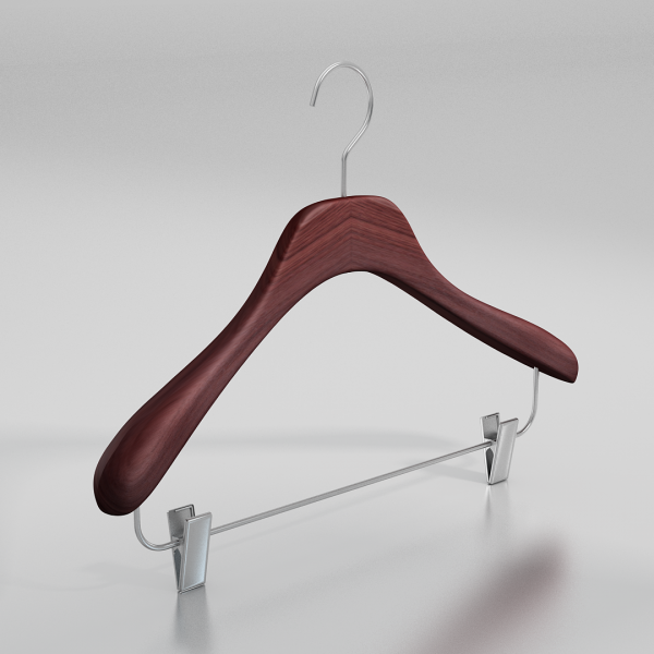 Вешалка-плечики из натурального бука с клипсами \ GL53