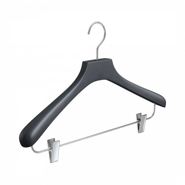 Вешалка-плечики из натурального бука с клипсами \ STB53