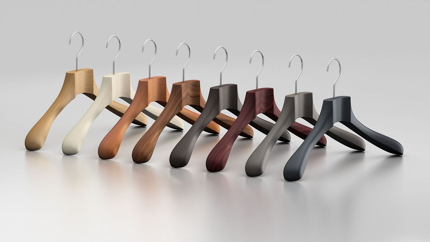 Вешалка-плечики из натурального бука с перекладиной \ HGB52