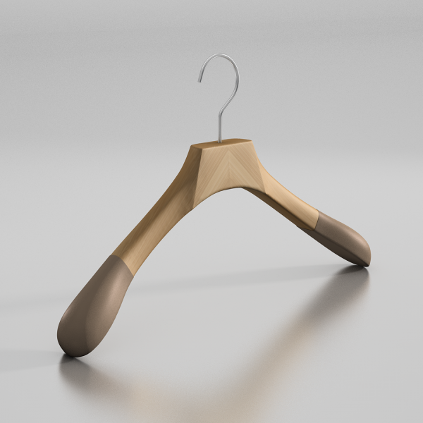 Вешалка-плечики из натурального бука с бархатными плечиками \ MN56