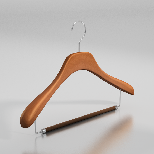 Вешалка-плечики из натурального бука с перекладиной \ GL52