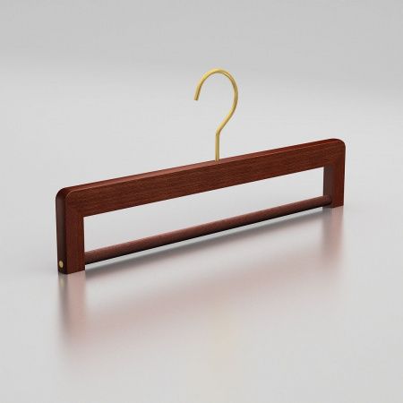 Вешалка-плечики из натурального бука с перекладиной для брюк \ HGB32