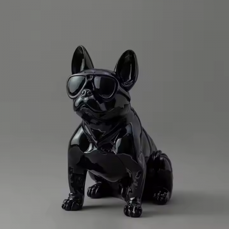 Манекен бульдога \ Kevin-5-В,  Черный глянцевый