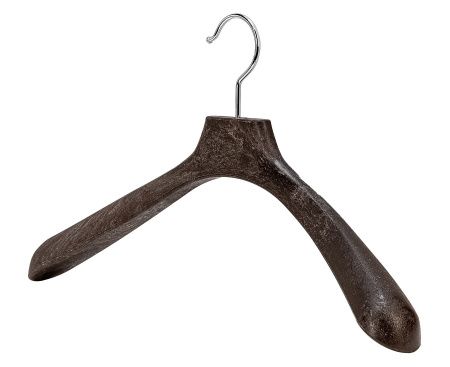 Вешалка-плечики для одежды \ ECO-BF-45, Шоколадный, покрытие - флок 1/2 плеча, логотип - гравировка