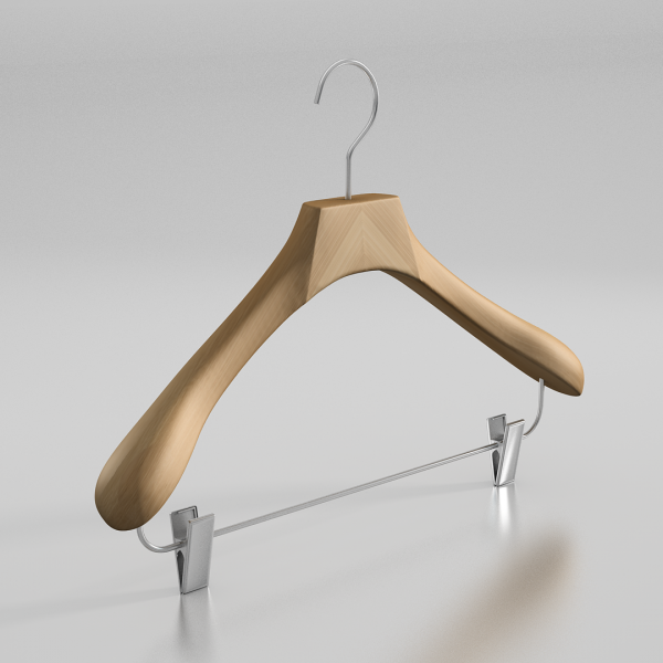 Вешалка-плечики из натурального бука с клипсами \ MN53