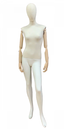 Женский манекен, обтянутый тканью, с деревянными руками \ VNG-02F