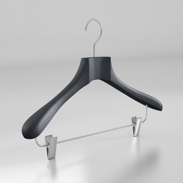 Вешалка-плечики из натурального бука с клипсами \ HGB53