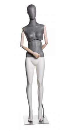 Женский манекен с подвижным торсом и деревянными шарнирными руками \ MSK-F