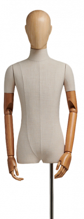 Мужской манекен-торс с шарнирными деревянными руками \ YMY-24M