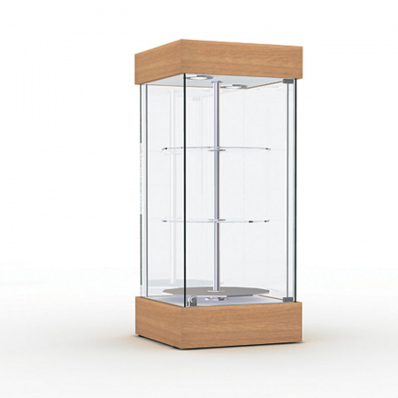 Витрина с освещением и вращающимися полками (зеркальная задняя стенка) \ B-9-B.V4.MR