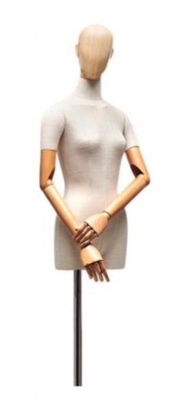 Женский абстрактный манекен-торс с шарнирными деревянными руками \ YMY-23F