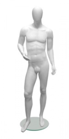 Мужской абстрактный манекен в полный рост \ G-16, Белый матовый