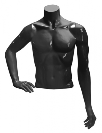 Торс мужской укороченный \ C-16, Черный глянцевый