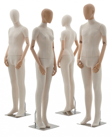 Мужской манекен, обтянутый тканью, с деревянными руками \ ymy-zm-1