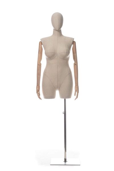 Женский манекен-торс большого размера, с шарнирными деревянными руками \ M001-SL-W