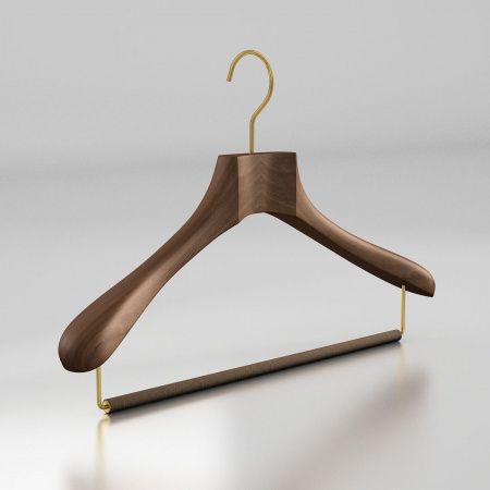 Вешалка-плечики из натурального бука с перекладиной \ HGB52